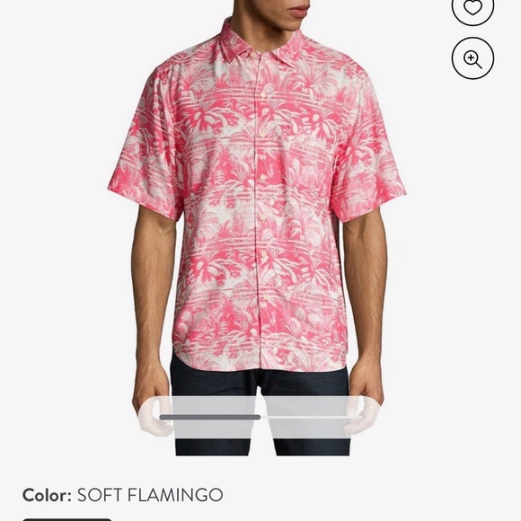 NWOT Tommy Bahama Pink/White Primo Palms Camp Shirt size XL 💯 Rayon - Picture 9 of 9